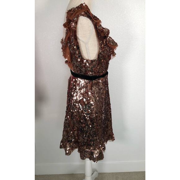 Free People Mini Siren Bronze Sequin Dress - 4 - Picture 4 of 8